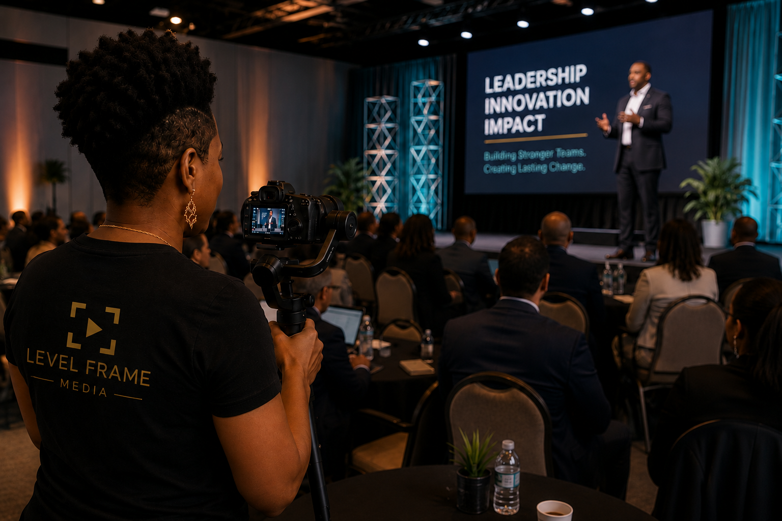 Level Frame Media capturing a live conference event